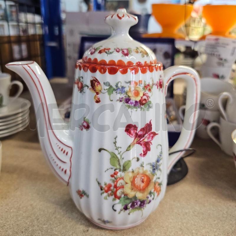 TEIERA PORCELLANA ARANCIO FIORATA ANTICA | Mercatino dell'Usato Chivasso 1