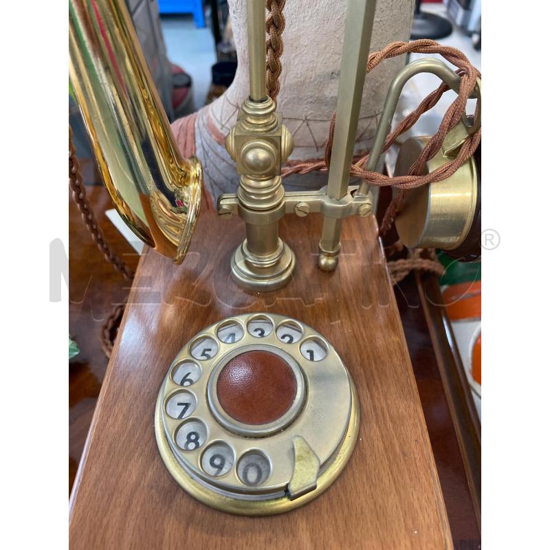 TELEFONO A ROTELLA LEGNO OTTONATO  | Mercatino dell'Usato Chivasso 2