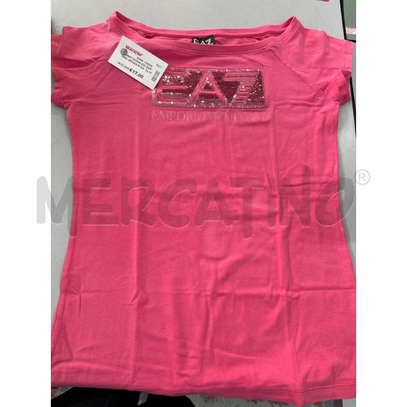 T SHIRT DONNA EA7 EMPORIO ARMANI ROSA PAILLETTES | Mercatino dell'Usato Chivasso 1