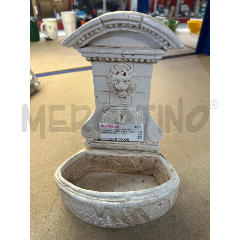 VASETTO PORTA PIANTE GRASSE BIANCO FONTANA | Mercatino dell'Usato Chivasso 1