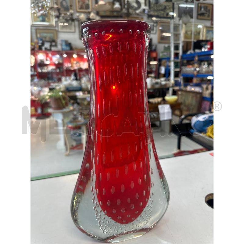 VASO MURANESE ANNEGATO ROSSO GRANDE  | Mercatino dell'Usato Chivasso 1