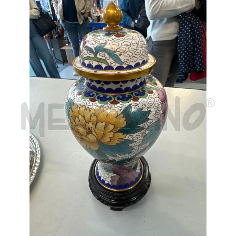 VASO ORIENTALE CON BASE SMALTATO  | Mercatino dell'Usato Chivasso 1