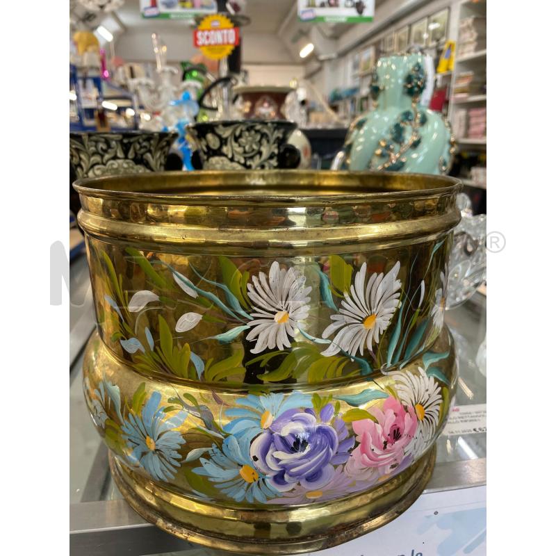 VASO OTTONE FLOREALE OSSIDATO DENTRO | Mercatino dell'Usato Chivasso 1