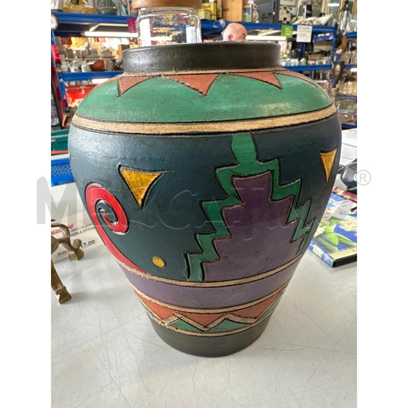 VASO TERRACOTTA COLORI GEOMETRICO  | Mercatino dell'Usato Chivasso 1