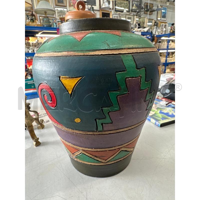 VASO TERRACOTTA COLORI GEOMETRICO  | Mercatino dell'Usato Chivasso 2