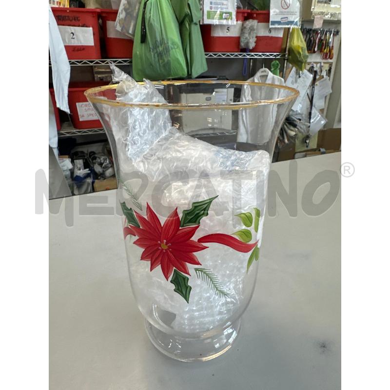 VASO VETRO SOFFIATO BORDO ORO FIORI  | Mercatino dell'Usato Chivasso 1