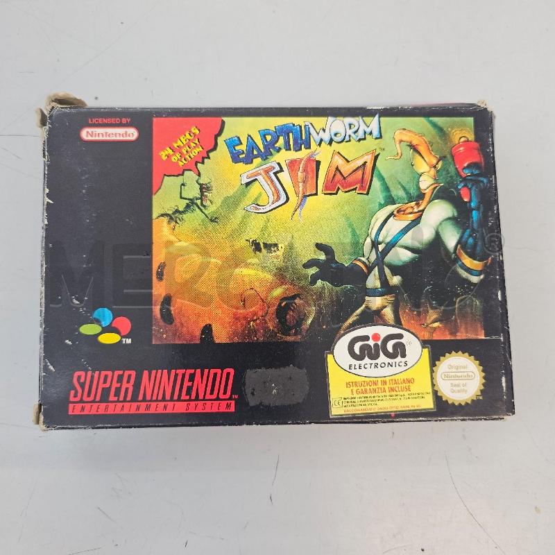 VIDEO GIOCO EARTH WORM JIM SUPER NINTENDO NO LIBRETTO  | Mercatino dell'Usato Chivasso 1