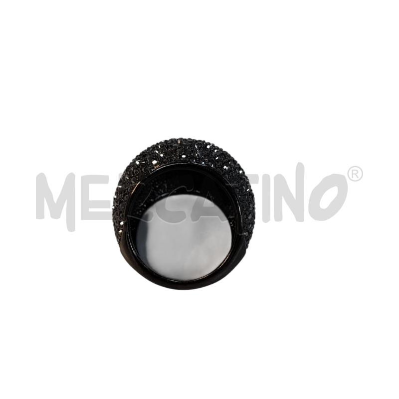 ANELLO DONNA SWAROVSKI STRASS TONDO NERO  | Mercatino dell'Usato Avigliana 1