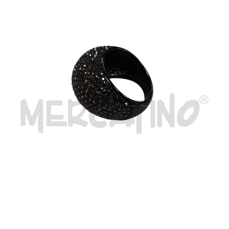 ANELLO DONNA SWAROVSKI STRASS TONDO NERO  | Mercatino dell'Usato Avigliana 2