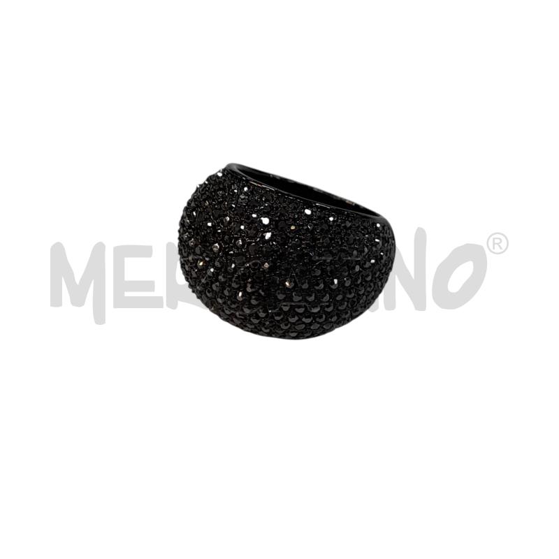 ANELLO DONNA SWAROVSKI STRASS TONDO NERO  | Mercatino dell'Usato Avigliana 3