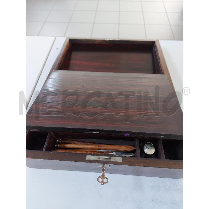 ANTICA SCATOLA SCRITTOIO VITTORIANA LEGNO MADREPERLA INTARSIATA  | Mercatino dell'Usato Avigliana 2