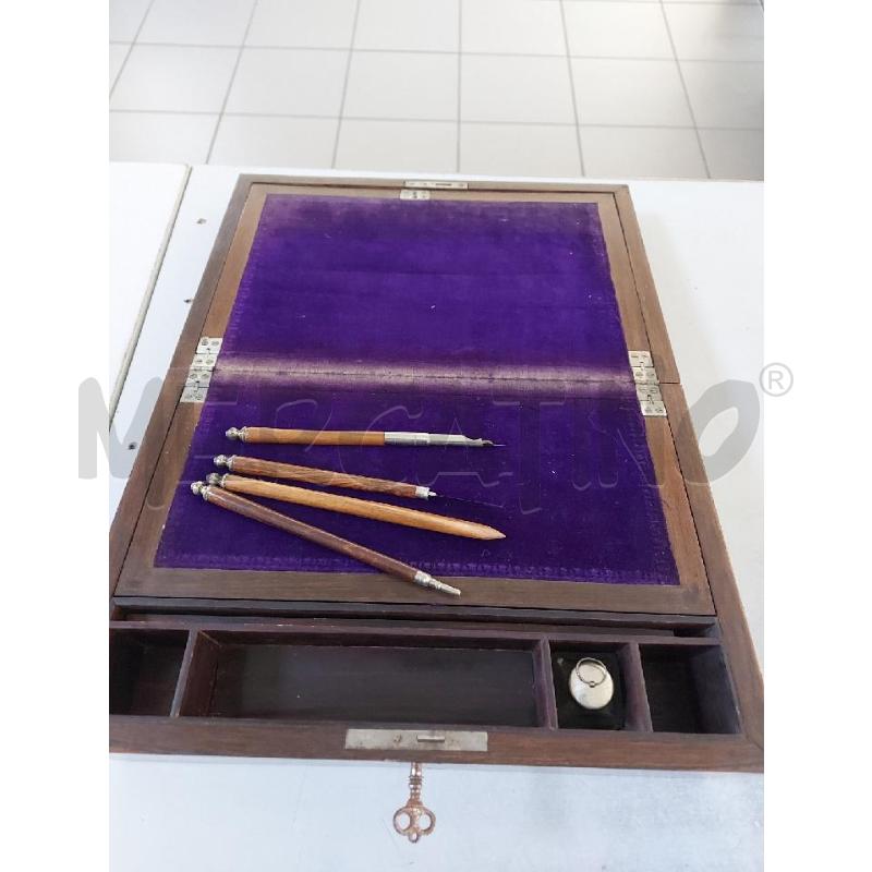 ANTICA SCATOLA SCRITTOIO VITTORIANA LEGNO MADREPERLA INTARSIATA  | Mercatino dell'Usato Avigliana 3