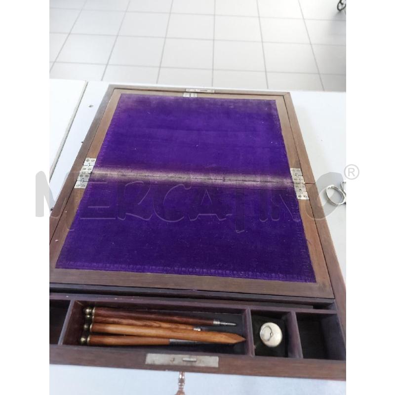 ANTICA SCATOLA SCRITTOIO VITTORIANA LEGNO MADREPERLA INTARSIATA  | Mercatino dell'Usato Avigliana 5
