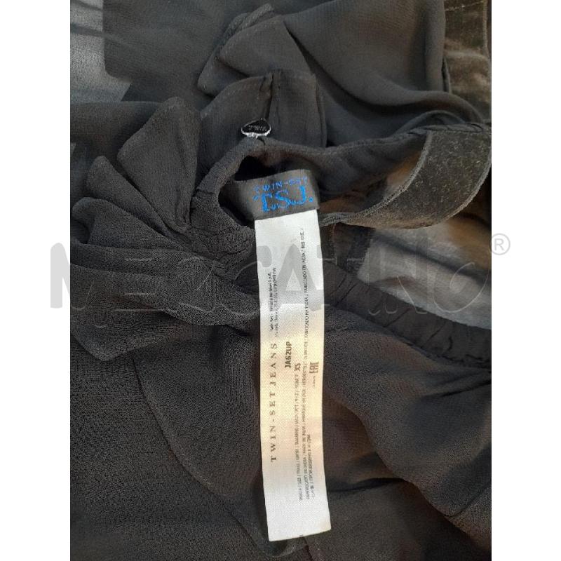 BLUSA DONNA TWINSET NERO CON LACCIO VELLUTO SCHIENA  | Mercatino dell'Usato Avigliana 4