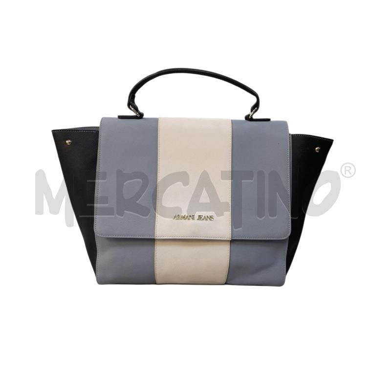 BORSA DONNA ARMANI JEANS RIGHE AZZURRO BCO  | Mercatino dell'Usato Avigliana 1
