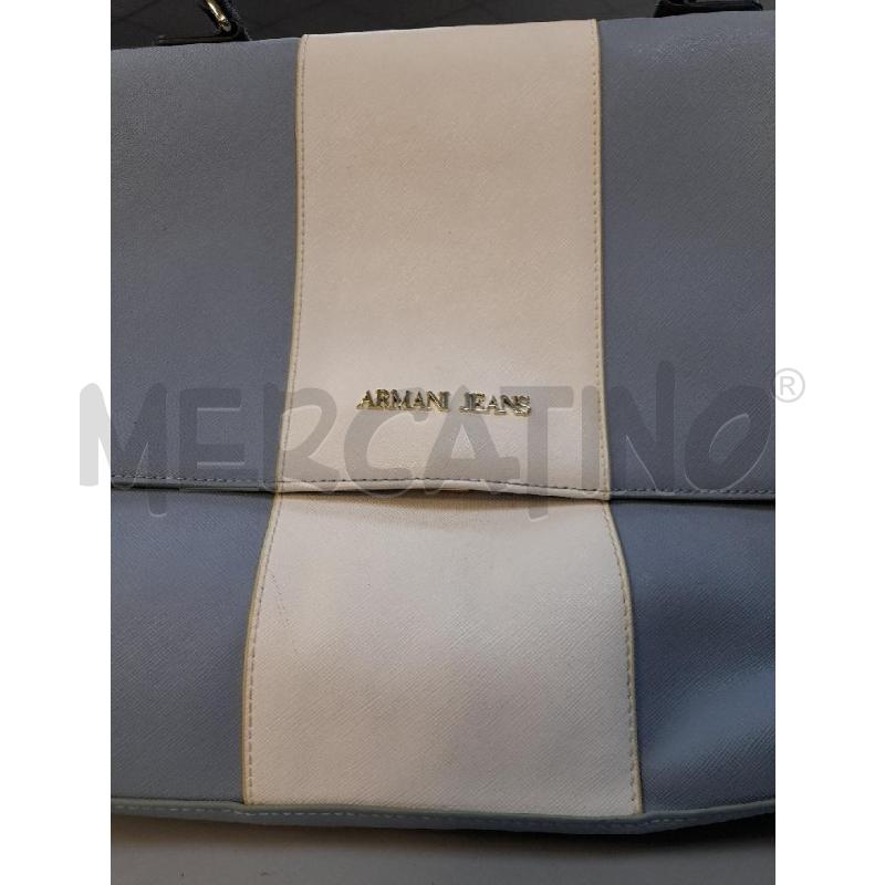 BORSA DONNA ARMANI JEANS RIGHE AZZURRO BCO  | Mercatino dell'Usato Avigliana 4