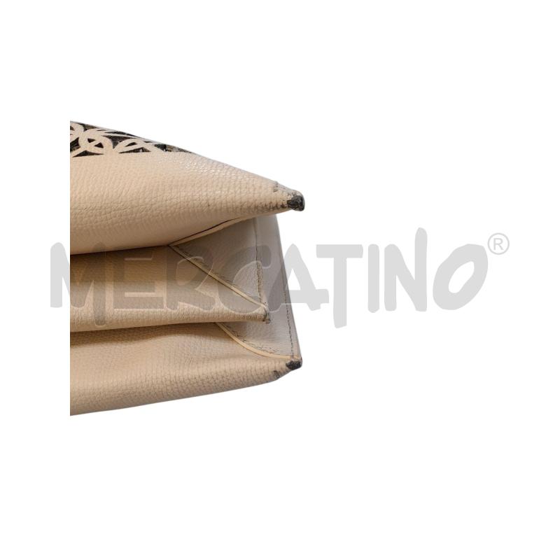BORSA DONNA BORBONESE A SPALLA BEIGE TRAFORATA PELLE  | Mercatino dell'Usato Avigliana 4