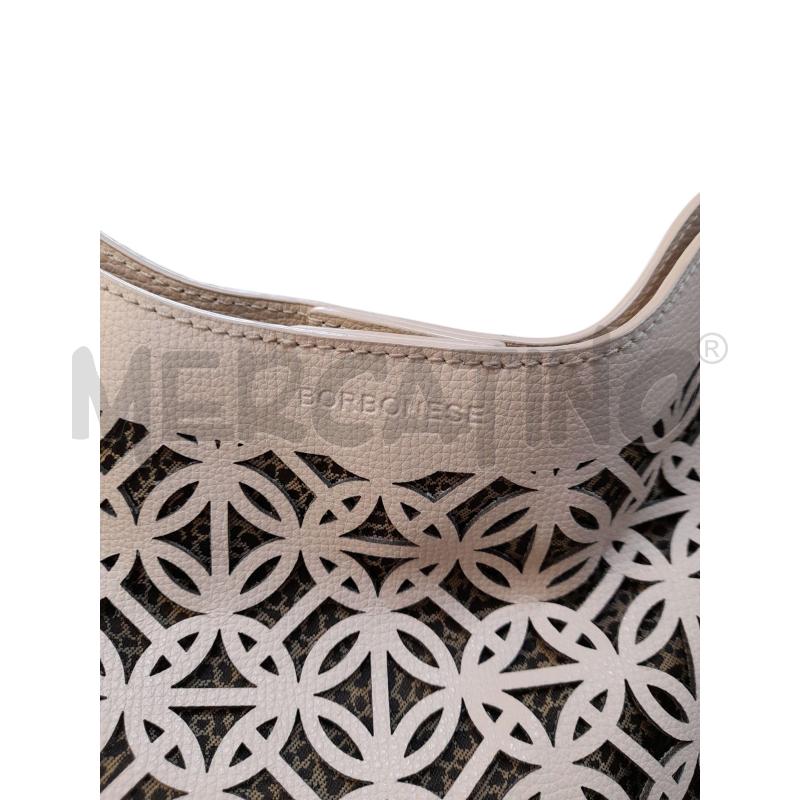 BORSA DONNA BORBONESE A SPALLA BEIGE TRAFORATA PELLE  | Mercatino dell'Usato Avigliana 5