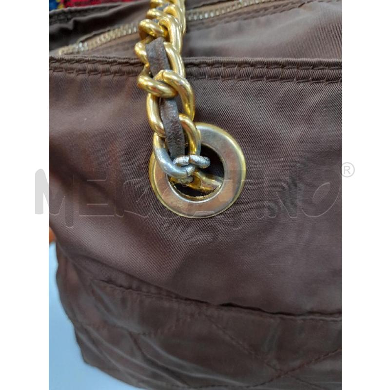 BORSA DONNA PRADA MARRONE IN NYLON TRAPUNTATA  | Mercatino dell'Usato Avigliana 5