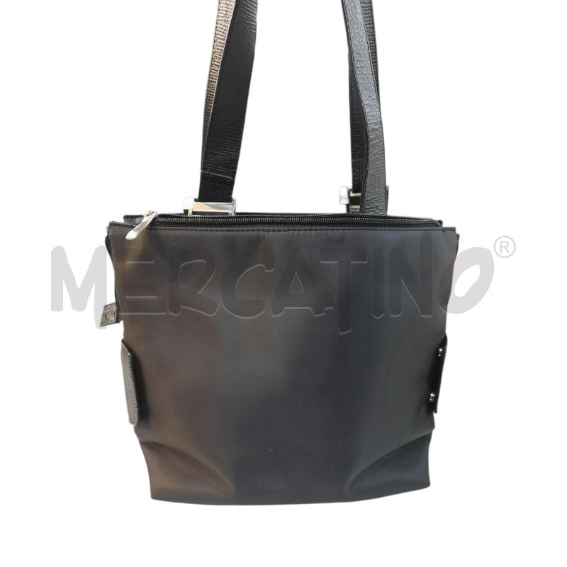 BORSA DONNA TESSUTO E PELLE PIQUADRO NERO  | Mercatino dell'Usato Avigliana 2