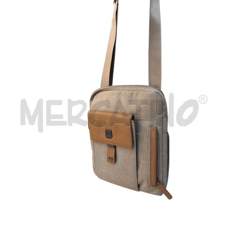 BORSELLO UOMO PIQUADRO BEIGE INSERTI IN PELLE MORO | Mercatino dell'Usato Avigliana 1