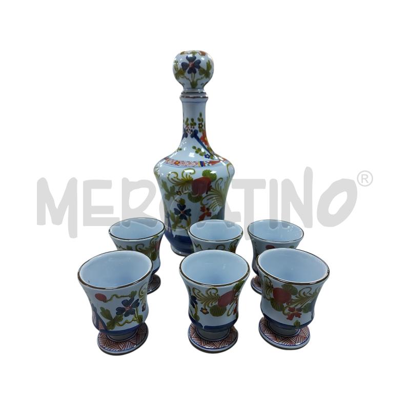 BOTTIGLIA CERAMICA + BICCHIERI LA VECCHIA FADENZA | Mercatino dell'Usato Avigliana 1