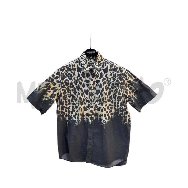 CAMICIA UOMO ROBERTO CAVALLI NERA E FSIA ANIMALIER | Mercatino dell'Usato Avigliana 1
