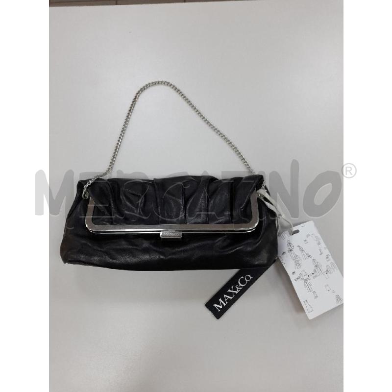 CLUTCH BAG NERO PELLE MAX&CO CON TRACOLLA  | Mercatino dell'Usato Avigliana 1