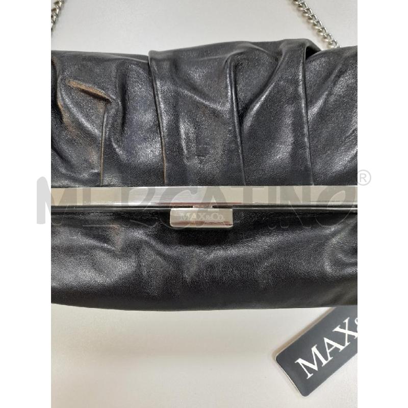 CLUTCH BAG NERO PELLE MAX&CO CON TRACOLLA  | Mercatino dell'Usato Avigliana 2