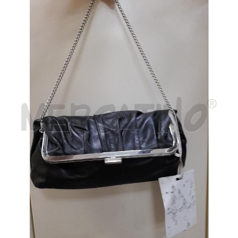 CLUTCH BAG NERO PELLE MAX&CO CON TRACOLLA  | Mercatino dell'Usato Avigliana 4