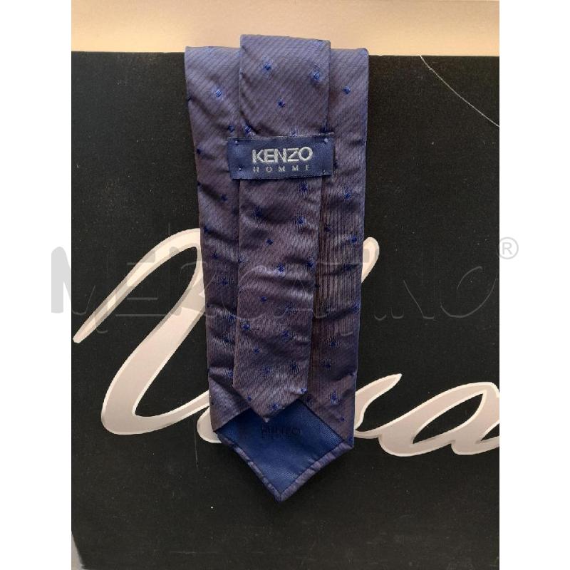 CRAVATTA KENZO BLU SATINATO CON POIS BLUETTE | Mercatino dell'Usato Avigliana 1
