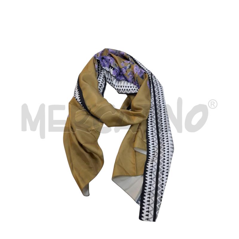 FOULARD SETA INTREND VERDONE FIORI LILLA | Mercatino dell'Usato Avigliana 1