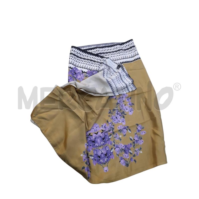 FOULARD SETA INTREND VERDONE FIORI LILLA | Mercatino dell'Usato Avigliana 2