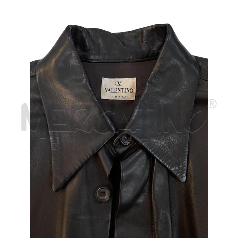 GIACCA/CAMICIA OVERSHIRT VINTAGE DI VALENTINO IN PELLE TESTA DI MORO CON TASCHINE CHIUSURA BOTTONI A | Mercatino dell'Usato Avigliana 5