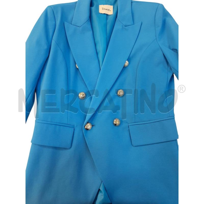 GIACCA DONNA DIXIE AZZURRO CON DETTAGLI BOTTONI DORATI  | Mercatino dell'Usato Avigliana 5