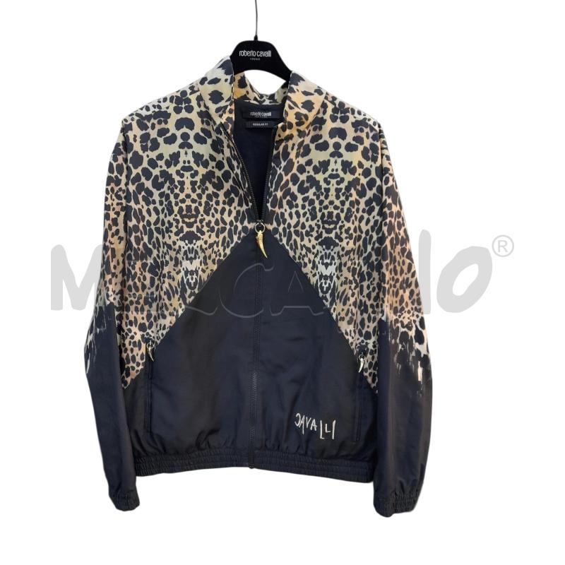 GIACCA UOMO ROBERTO CAVALLI NERO E FSIA ANIMALIER | Mercatino dell'Usato Avigliana 1