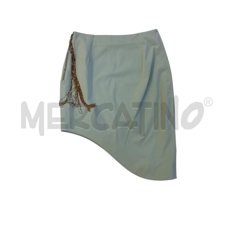 GONNA SVASATA VERDE ACQUA ELISABETTA FRANCHI ZIP CON FRANGETTE DORATE  | Mercatino dell'Usato Avigliana 2