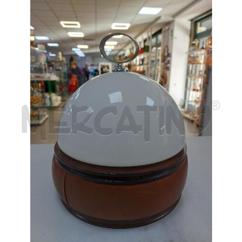 LAMPADA ANNI 70 CON BASE ECOPELLE E LEGNO | Mercatino dell'Usato Avigliana 1