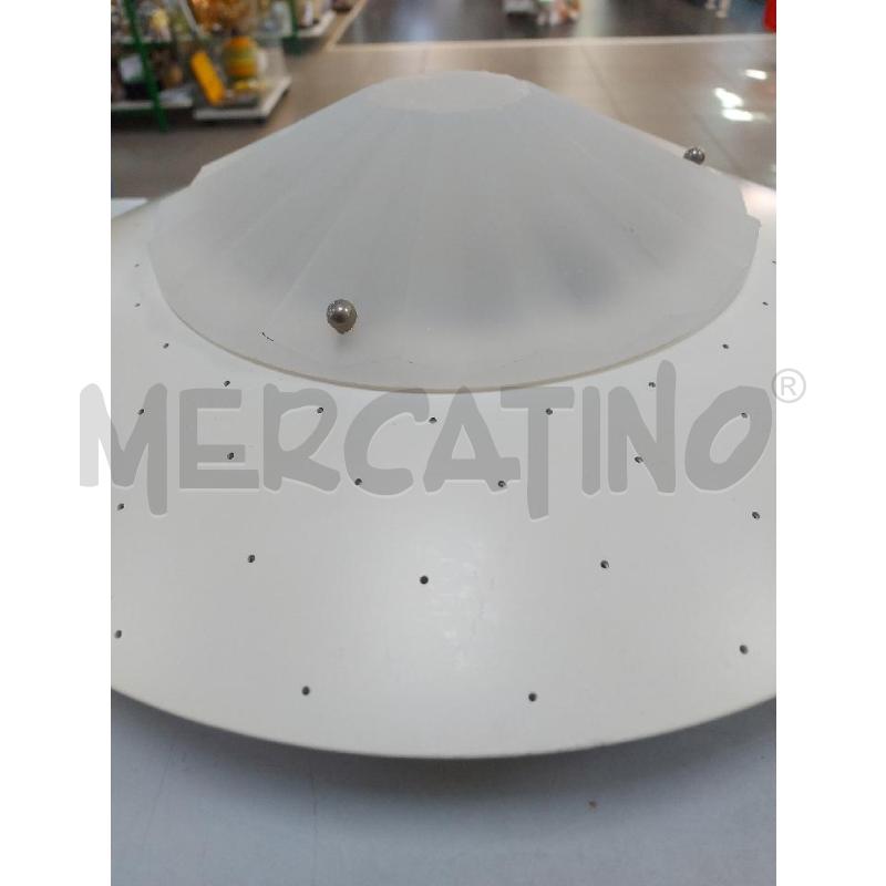 LAMPADA A SOFFITTO O-LUCE MIGALE ANNI 60 ALLUMINIO LACCATO BIANCO | Mercatino dell'Usato Avigliana 3