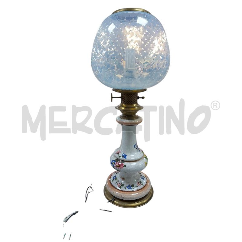 LAMPADA PIANTANA CERAMICA VETRO BOLLE | Mercatino dell'Usato Avigliana 1