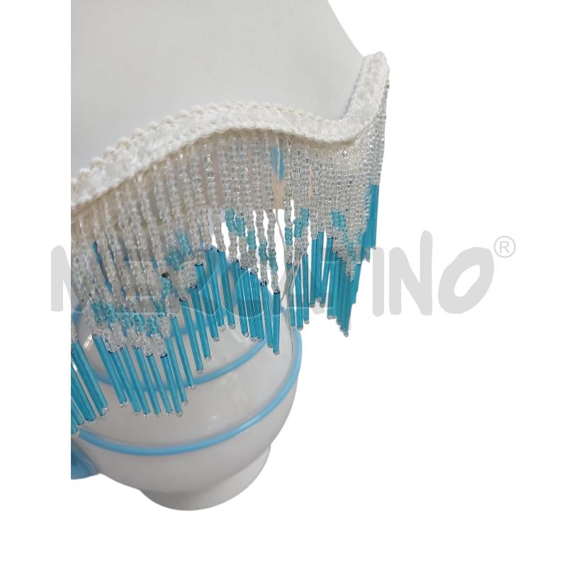 LAMPADA VETRO BIANCO AZZURRO CON PERLINE | Mercatino dell'Usato Avigliana 3