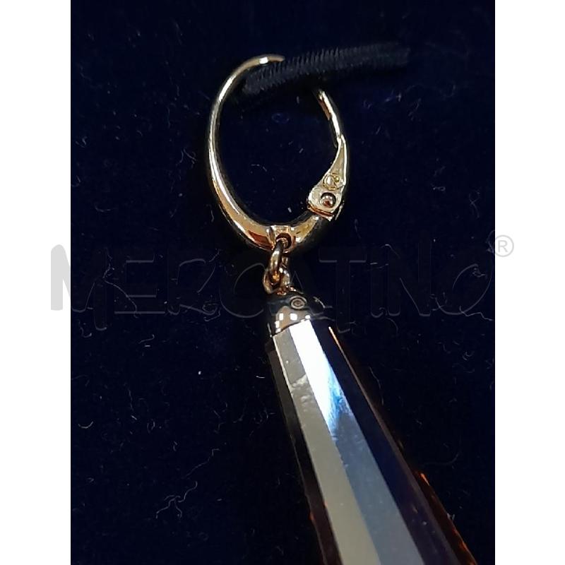 ORECCHINI GOCCIA SWAROVSKI COLOR AMBRA  | Mercatino dell'Usato Avigliana 3