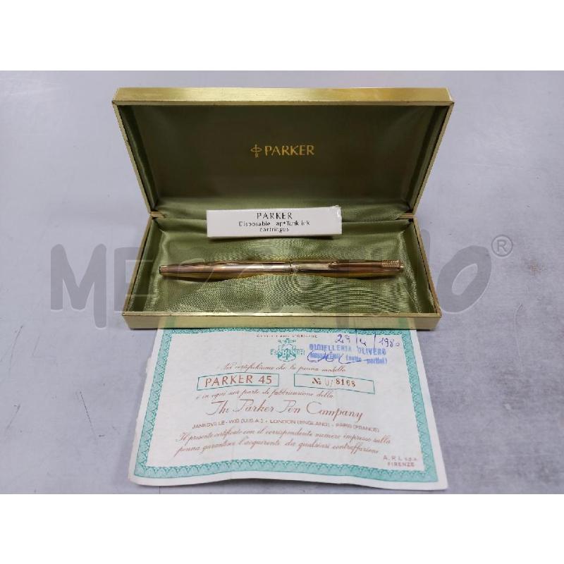 PENNA STILOGRAFICA PARKER 45 N.8168 CON CERTIFICATO E CARTUCCIA | Mercatino dell'Usato Avigliana 1