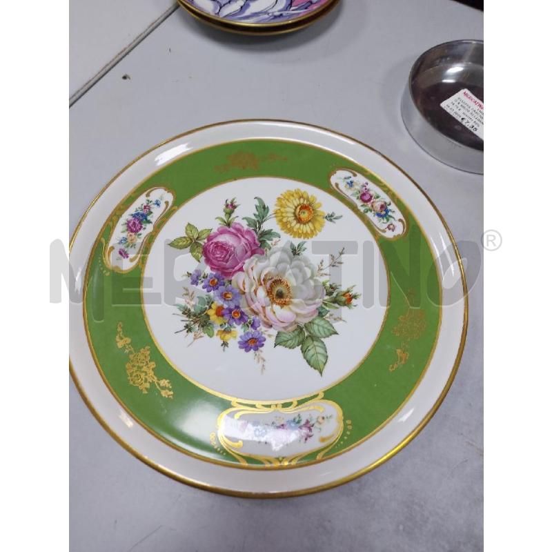 PIATTO LIMONGE DECORO VERDE CON FIORI | Mercatino dell'Usato Avigliana 3