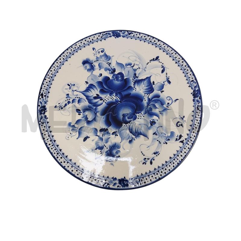PIATTO TORTA GZHEL FIORI BLU | Mercatino dell'Usato Avigliana 1