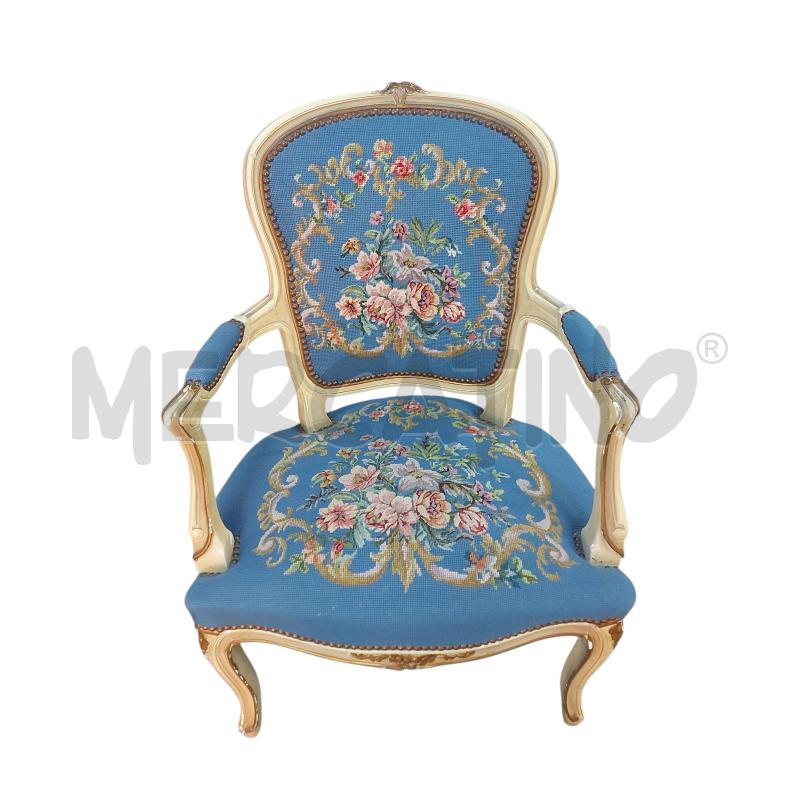 POLTRONCINA CABRIOLET MEZZOPUNTO AZZURA  | Mercatino dell'Usato Avigliana 1