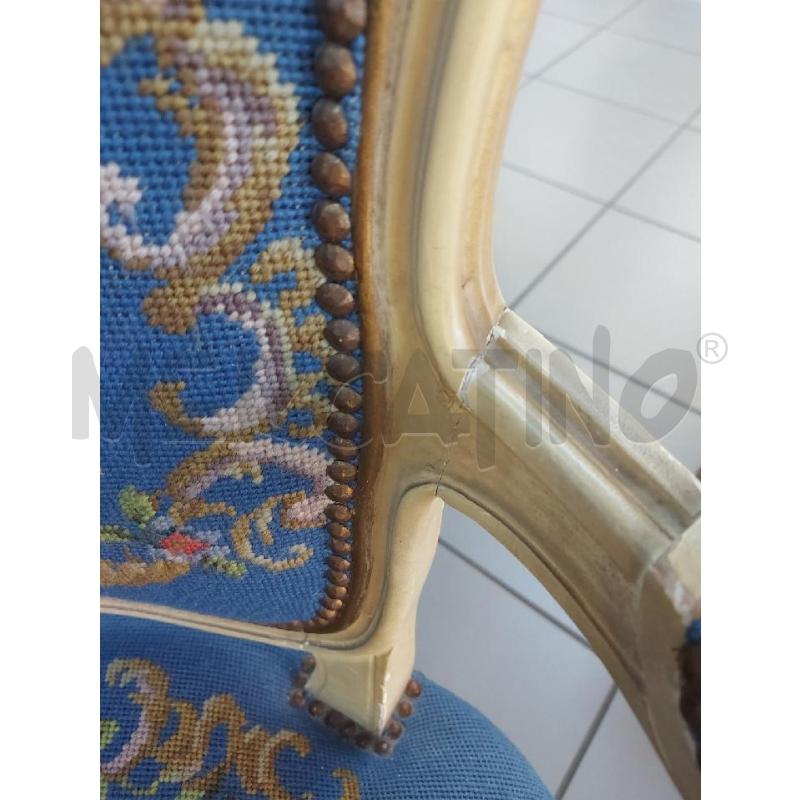 POLTRONCINA CABRIOLET MEZZOPUNTO AZZURA  | Mercatino dell'Usato Avigliana 3