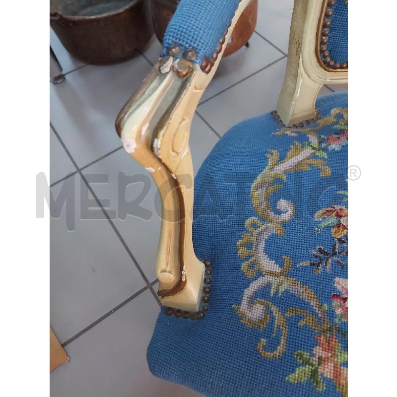 POLTRONCINA CABRIOLET MEZZOPUNTO AZZURA  | Mercatino dell'Usato Avigliana 5