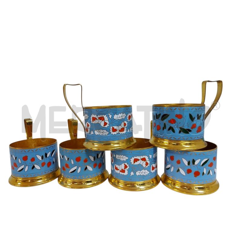 PORTA BICCHIERI DA TE PODSTAKANNI SMALTATO CLOISONNE SOVIETICO RUSSO ANNI 60 | Mercatino dell'Usato Avigliana 2