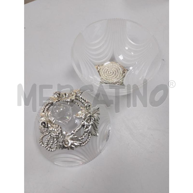 PORTA CARAMELLE CRISTALLO CON DECORO SILVER | Mercatino dell'Usato Avigliana 3